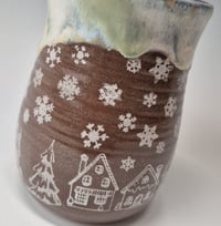 Image 5 of 16 oz. Snowy Village of Tiny Houses with Snow-covered Colored Lights rim 01202611