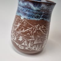 Image 5 of 16 oz. Cozy cabins set in the forest with Twinkle Lights as Night rim 01202612