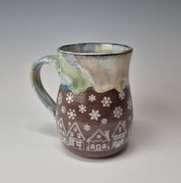 Image 3 of 16 oz. Snowy Village of Tiny Houses with Snow-covered Colored Lights rim 01202613