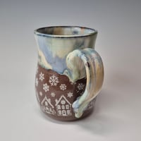 Image 4 of 16 oz. Snowy Village of Tiny Houses with Snow-covered Colored Lights rim 01202613