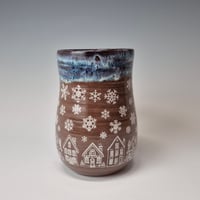 Image 3 of 18 oz. Snowy Village of Tiny Houses with Twinkle Lights as Night rim 01202614