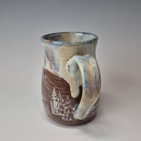 Image 4 of 18 oz. Cozy cabins set in the forest with Snow-covered Colored Lights rim 01202615