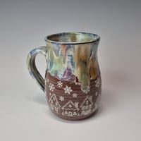 Image 4 of 16 oz. Snowy Village of Tiny Houses with Snow-covered Colored Lights rim 01202617