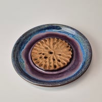 Image 1 of Grater dish - Huckleberry (Purple) with colored rim 01202603