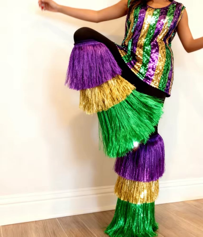 Image of Mardi Gras Tinsel Leg Warmers 