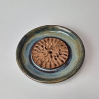 Image 1 of Grater dish - Jasper (Green/Gold) with colored rim 01202606