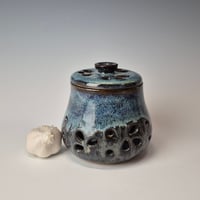 Image 1 of Jar with lid: Night Sky (Dark Blue) with colored rim 012026