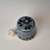 Image 4 of Jar with lid: Night Sky (Dark Blue) with colored rim 012026