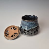 Image 6 of Jar with lid: Night Sky (Dark Blue) with colored rim 012026