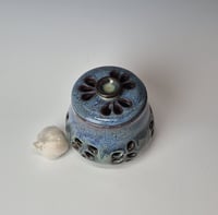 Image 4 of Jar with lid: Lichen (Green) with colored rim 012026