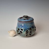 Image 1 of Jar with lid: Lichen (Green) with colored rim 012026