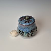 Image 3 of Jar with lid: Lichen (Green) with colored rim 012026