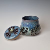 Image 5 of Jar with lid: Lichen (Green) with colored rim 012026