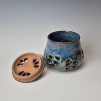 Image 7 of Jar with lid: Lichen (Green) with colored rim 012026