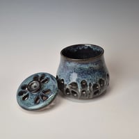 Image 5 of Jar with lid: Night Sky (Dark Blue) with colored rim 012026