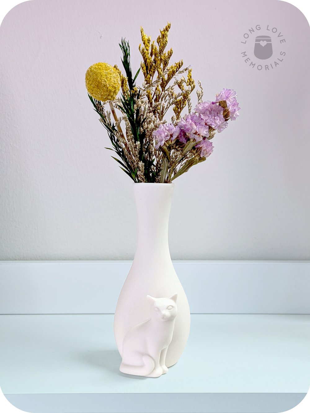Image of Sitting Cat Statue Vase - Small Bud Vase for Flowers