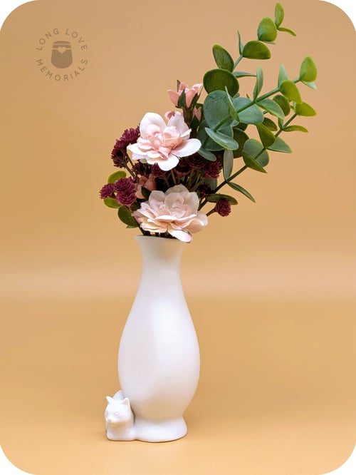 Image of Loaf Cat Statue Vase - Small Bud Vase for Flowers