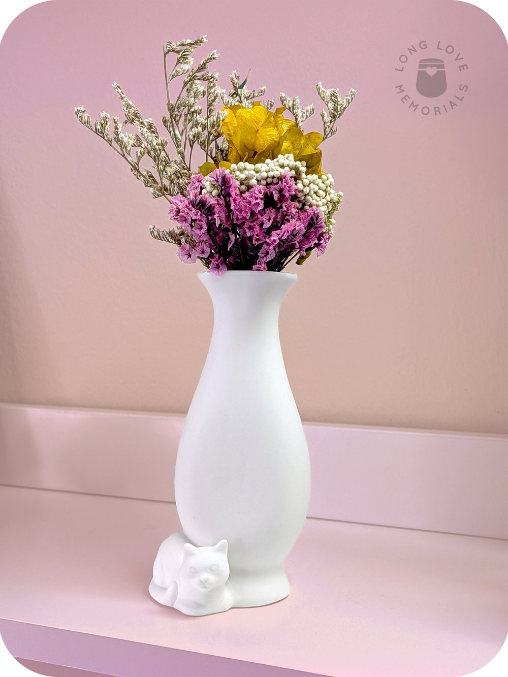 Image of Loaf Cat Statue Vase - Small Bud Vase for Flowers