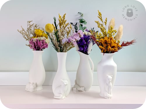 Image of Loaf Cat Statue Vase - Small Bud Vase for Flowers