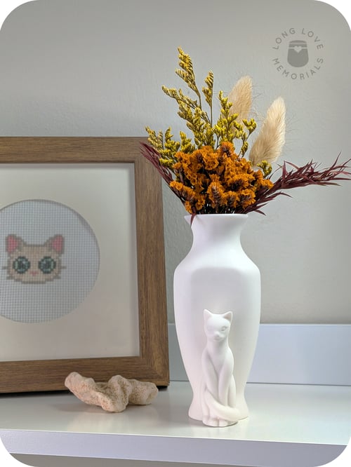 Image of Bastet Egyptian Goddess Statue Vase - Small Bud Vase for Flowers