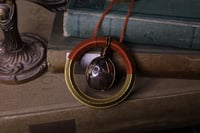 Image 3 of Brass ring orange cotton flower agate necklace