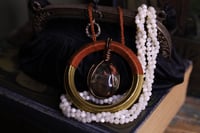 Image 4 of Brass ring orange cotton flower agate necklace