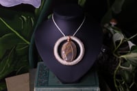 Image 1 of Natural linen silver moonstone necklace