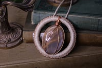 Image 3 of Natural linen silver moonstone necklace