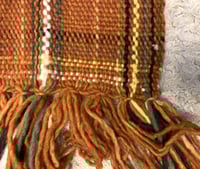 Image 3 of Chamula Monitaly yuketen hand woven merino wool scarf, made in Mexico