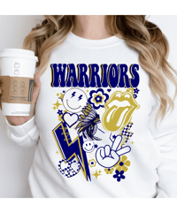 Warriors retro collage crew