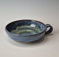 Image 1 of Thumb-handled Bowl: Lichen (Green) with colored rim 01202601