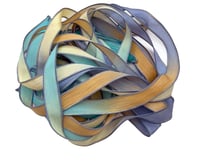 Image 2 of 1PC. BAHAMA BREEZE 42" hand dyed wrist wrap bracelet silk ribbon//Yoga wrist wrap bracelet ribbon