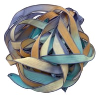 Image 3 of 1PC. BAHAMA BREEZE 42" hand dyed wrist wrap bracelet silk ribbon//Yoga wrist wrap bracelet ribbon