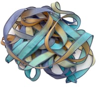 Image 5 of 1PC. BAHAMA BREEZE 42" hand dyed wrist wrap bracelet silk ribbon//Yoga wrist wrap bracelet ribbon