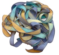 Image 6 of 1PC. BAHAMA BREEZE 42" hand dyed wrist wrap bracelet silk ribbon//Yoga wrist wrap bracelet ribbon