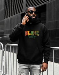 Image 2 of Black History Faux Yarn Hoodie