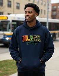 Image 1 of Black History Faux Yarn Hoodie