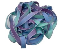 Image 1 of 1PC. MERMAID TALE 42" hand dyed wrist wrap bracelet silk ribbon//Yoga wrist wrap bracelet ribbon