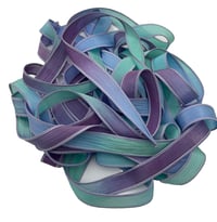 Image 2 of 1PC. MERMAID TALE 42" hand dyed wrist wrap bracelet silk ribbon//Yoga wrist wrap bracelet ribbon