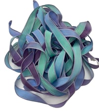 Image 7 of 1PC. MERMAID TALE 42" hand dyed wrist wrap bracelet silk ribbon//Yoga wrist wrap bracelet ribbon
