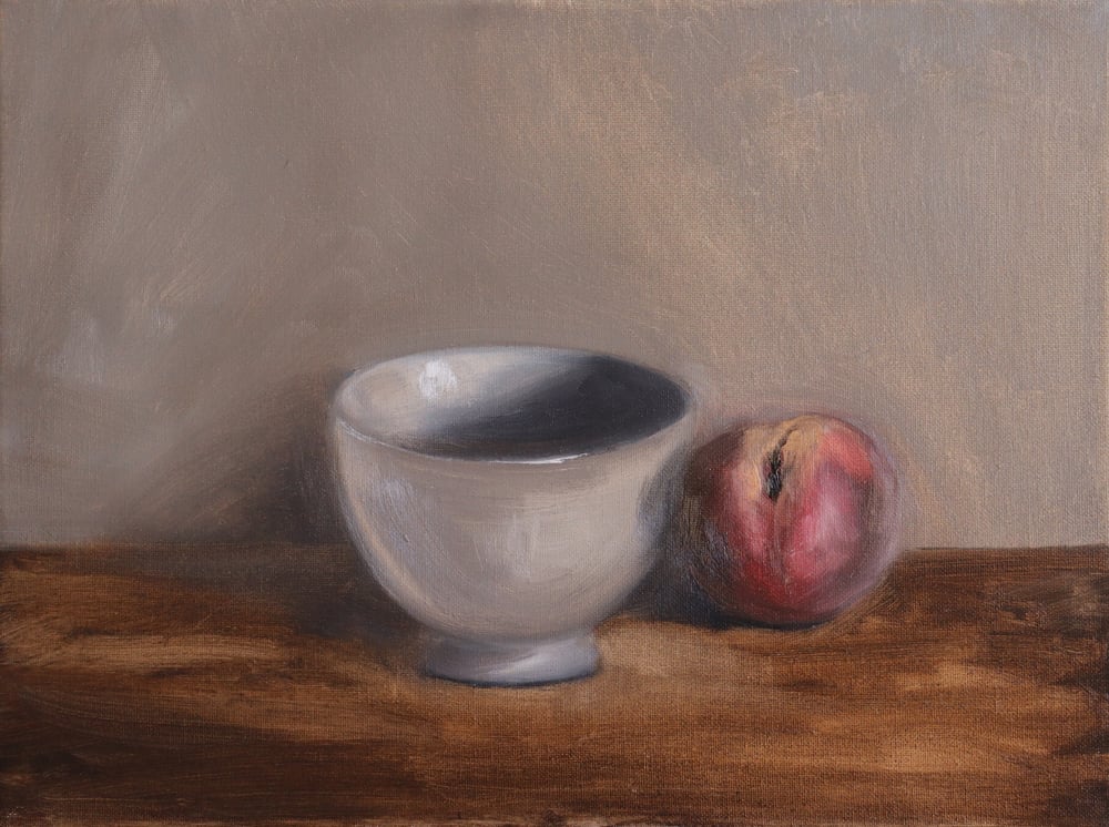 Image of Nature morte à la pêche et au bol