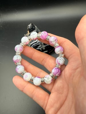 12mm Glass Cherry Blossom Stretch Bracelet