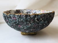 Image 2 of Handmade Paper Mache Bowl with Floral Decoupage | Eco Art Decor