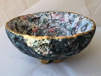 Image 5 of Handmade Paper Mache Bowl with Floral Decoupage | Eco Art Decor