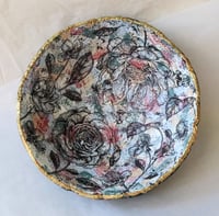 Image 8 of Handmade Paper Mache Bowl with Floral Decoupage | Eco Art Decor