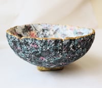 Image 9 of Handmade Paper Mache Bowl with Floral Decoupage | Eco Art Decor
