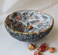 Image 13 of Handmade Paper Mache Bowl with Floral Decoupage | Eco Art Decor