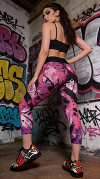 Image 4 of Neon Drip - Yoga Capri Leggings