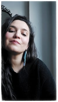 Image 8 of Orecchini pendenti in pelle NINFA - Oceano - 30% off