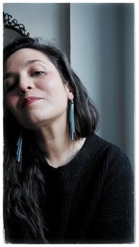 Image 9 of Orecchini pendenti in pelle NINFA - Oceano - 30% off